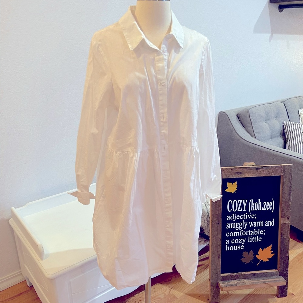 ASOS white button down blouse